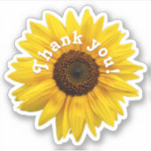 サンフラワー黄花ステッカーありがとう シール (正面)