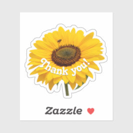 サンフラワー黄花ステッカーありがとう シール