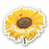 サンフラワー黄花ステッカーありがとう シール (正面)