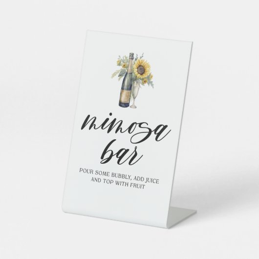 サンフラワー&シャンパンミモサバーサイン 台座サイン (正面)