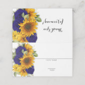 サンフラワー&ネイビーバラ素朴座席表 プレイスカード (外部開封)