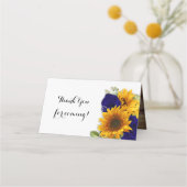 サンフラワー&ネイビーバラ 素朴 プレイスカード (裏面)