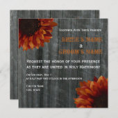 サンフラワー&バーンウッド秋の結婚式招待状 招待状 (正面/裏面)