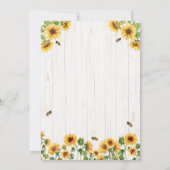 サンフラワー&ビー誕生日招待状 招待状 (裏面)