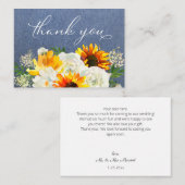 サンフラワー&ホワイトフローラジャン2Bスモールサンキューサンキュー ノートカード (正面/裏面)