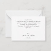 サンフラワー&ホワイトフローラジャン2Bスモールサンキューサンキュー ノートカード (裏面)