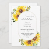 サンフラワー&ユーカリフローラブライダルシャワー 招待状 (正面/裏面)