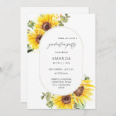 サンフラワー&ユーカリフローラ卒業パーティー 招待状 (正面/裏面)