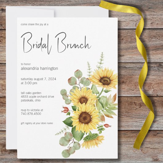 サンフラワー&ユーカリブライダルブランチ 招待状