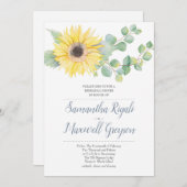 サンフラワー&ユーカリ結婚リハーサルディナー 招待状 (正面/裏面)