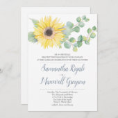 サンフラワー&ユーカリ結婚式招待状 招待状 (正面/裏面)