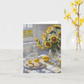 サンフラワー&レモネード夏 – 水彩 カード (黄色い花)