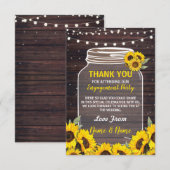 サンフラワー 感謝カード 結婚式 瓶 (正面/裏面)