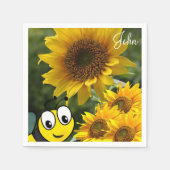 サンフラワー（昆虫）マルハナバチ紙ナプキンス スタンダードカクテルナプキン (正面)