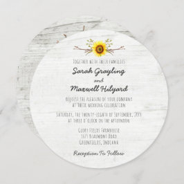 サンフラワー&素朴ウッドファーム結婚式招待状 招待状