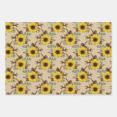サンフラワー&離れ素朴ズコテージコア ラッピングペーパーシート (正面2)