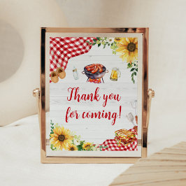 サンフラワーBBQベビーシャワーありがとうござ来う ポスター