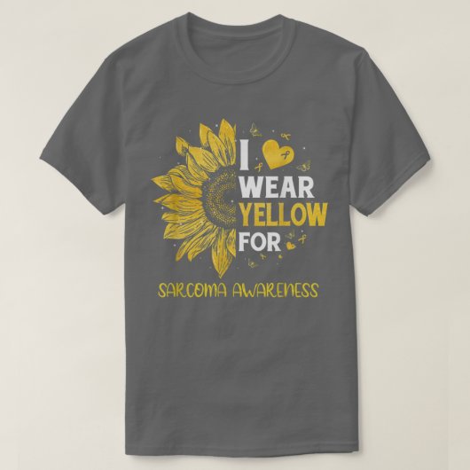 サンフラワーI衣服イエローリボン肉腫認識度 Tシャツ (デザイン正面)
