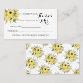 サンフラワーMrs.シャワーゲームキスの数 プレイスカード (正面/裏面)