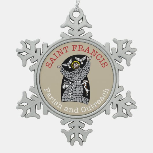 サンフランシスのロゴメタルオーナメント スノーフレークピューターオーナメント (正面)