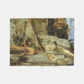 サンフランシスインザデザートバイジョバンニベリーニ フリースブランケット (正面(横))