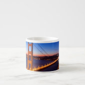 サンフランシスコおよびゴールデンゲートブリッジ上の夜明け エスプレッソカップ (正面)
