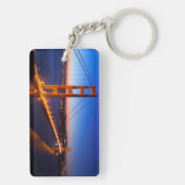 サンフランシスコおよびゴールデンゲートブリッジ上の夜明け キーホルダー (裏面)