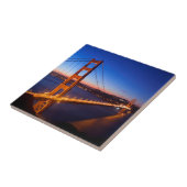 サンフランシスコおよびゴールデンゲートブリッジ上の夜明け タイル (側面)