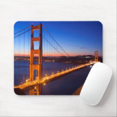 サンフランシスコおよびゴールデンゲートブリッジ上の夜明け マウスパッド (マウス)