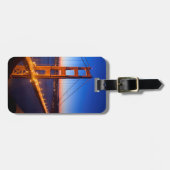 サンフランシスコおよびゴールデンゲートブリッジ上の夜明け ラゲッジタグ (正面横)