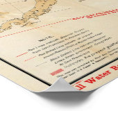 サンフランシスコからアラスカへのルートを示す地図 ポスター (角)