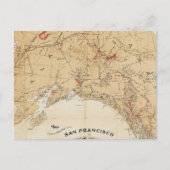 サンフランシスコからアラスカへのルートを示す地図 ポストカード (正面)