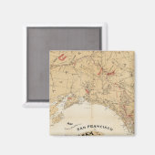 サンフランシスコからアラスカへのルートを示す地図 マグネット (正面/裏面)