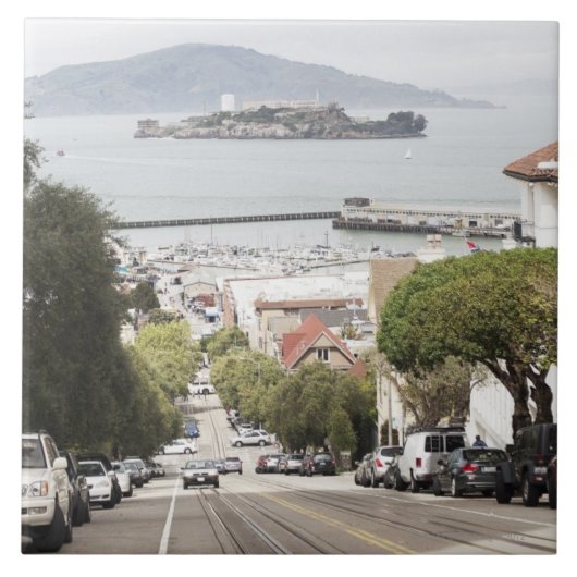 サンフランシスコから見られるAlcatrazの刑務所 タイル (正面)