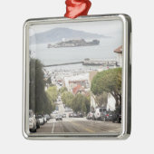 サンフランシスコから見られるAlcatrazの刑務所 メタルオーナメント (左)