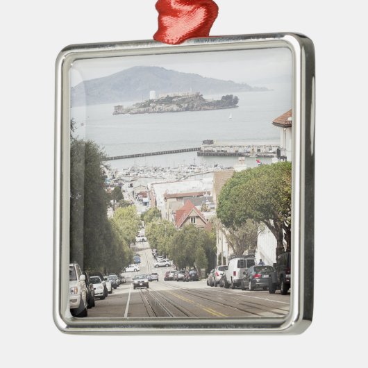 サンフランシスコから見られるAlcatrazの刑務所 メタルオーナメント (左)