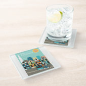 サンフランシスコかわいらしアート ガラスコースター (アングル)