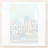 サンフランシスコかわいらしアート ガラスコースター (裏面)