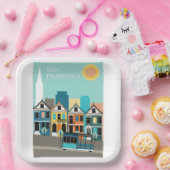 サンフランシスコかわいらしアート ペーパープレート (パーティー)