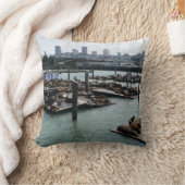 サンフランシスコとピア39シーライオンズシティスカイライン クッション (ブランケット)