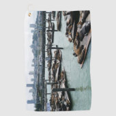 サンフランシスコとピア39シーライオンズシティスカイライン ゴルフタオル (正面)