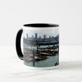 サンフランシスコとピア39シーライオンズシティスカイライン マグカップ (正面左)