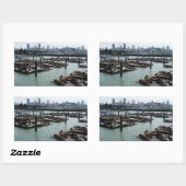 サンフランシスコとピア39シーライオンズシティスカイライン 長方形シール (シート)