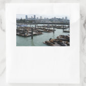 サンフランシスコとピア39シーライオンズシティスカイライン 長方形シール (バッグ)