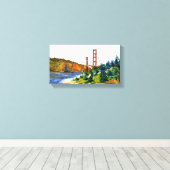 サンフランシスコと美しいゴールデンゲートブリッジ キャンバスプリント (インサイチュ (ウッドフロア))