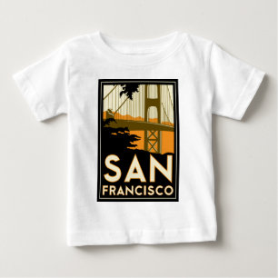 サンフランシスコのアールデコ旅行ポスター ベビーTシャツ