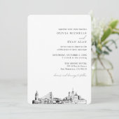 サンフランシスコのウェディングエレガントスカイライン招待状 招待状 (スタンド正面)