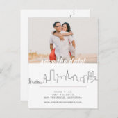 サンフランシスコのウェディング写真で日付を保存 案内ポストカード (正面/裏面)