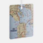 サンフランシスコのエリアマップ メタルオーナメント (正面右)