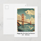 サンフランシスコのオーダーメイド新年カード シーズンポストカード (正面/裏面)